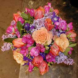 Freesia, Tulips, Roses & Liliac