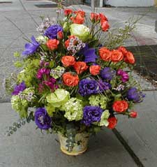 Purple Lisianthus with orange spray